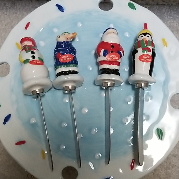 Christmas Serving Tray with Spreaders - Picture 4 of 8
